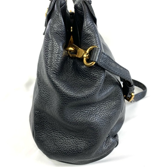 Marc by Marc Jacobs Classic Q Francesca Black Pebbled Leather Large Shoulder Bag - Picture 8 of 14